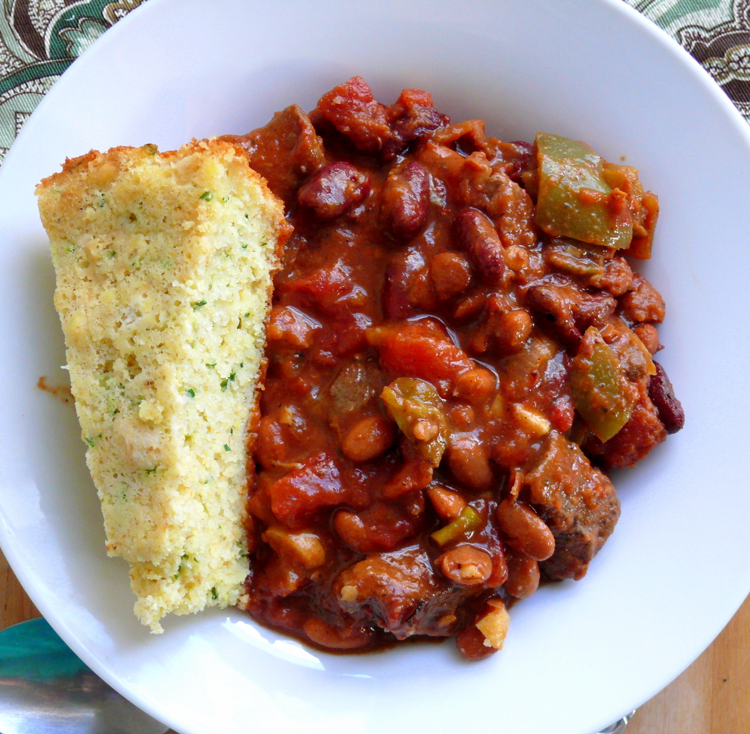 A Life of Little Pleasures Hearty Beef and Bean Chili with Cornbread