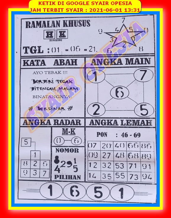 Forum Syair Opesia Hk 01 Juni 2021 Syair Togell