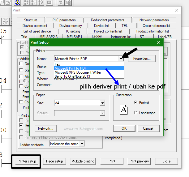 Cara Print Program Ladder GX Developer RAW16 BLOG