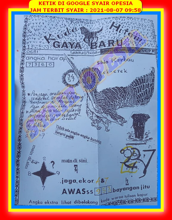 Syair Togel Sgp 7 Agustus 2021 Forum Syair Asiktoto