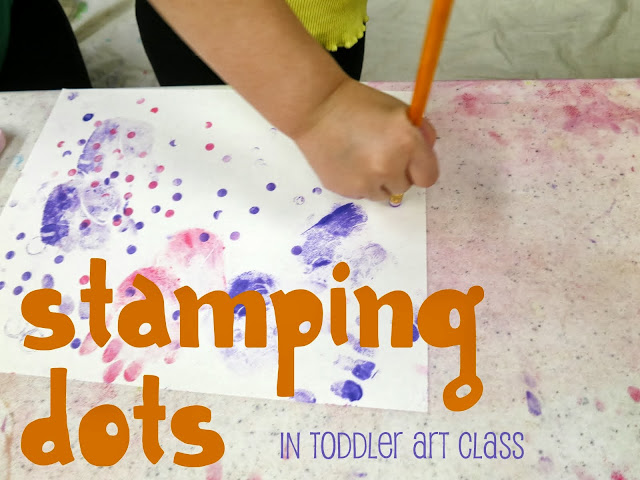 http://librarymakers.blogspot.com/2013/10/toddler-art-class-stamping-dots.html