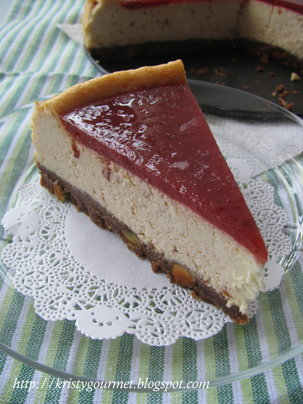 Sweet Plum Sour Cream Cheesecake