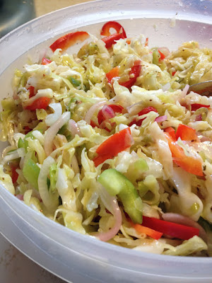 hot dressing, 24 hour salad, Slaw, cabbage, peppers