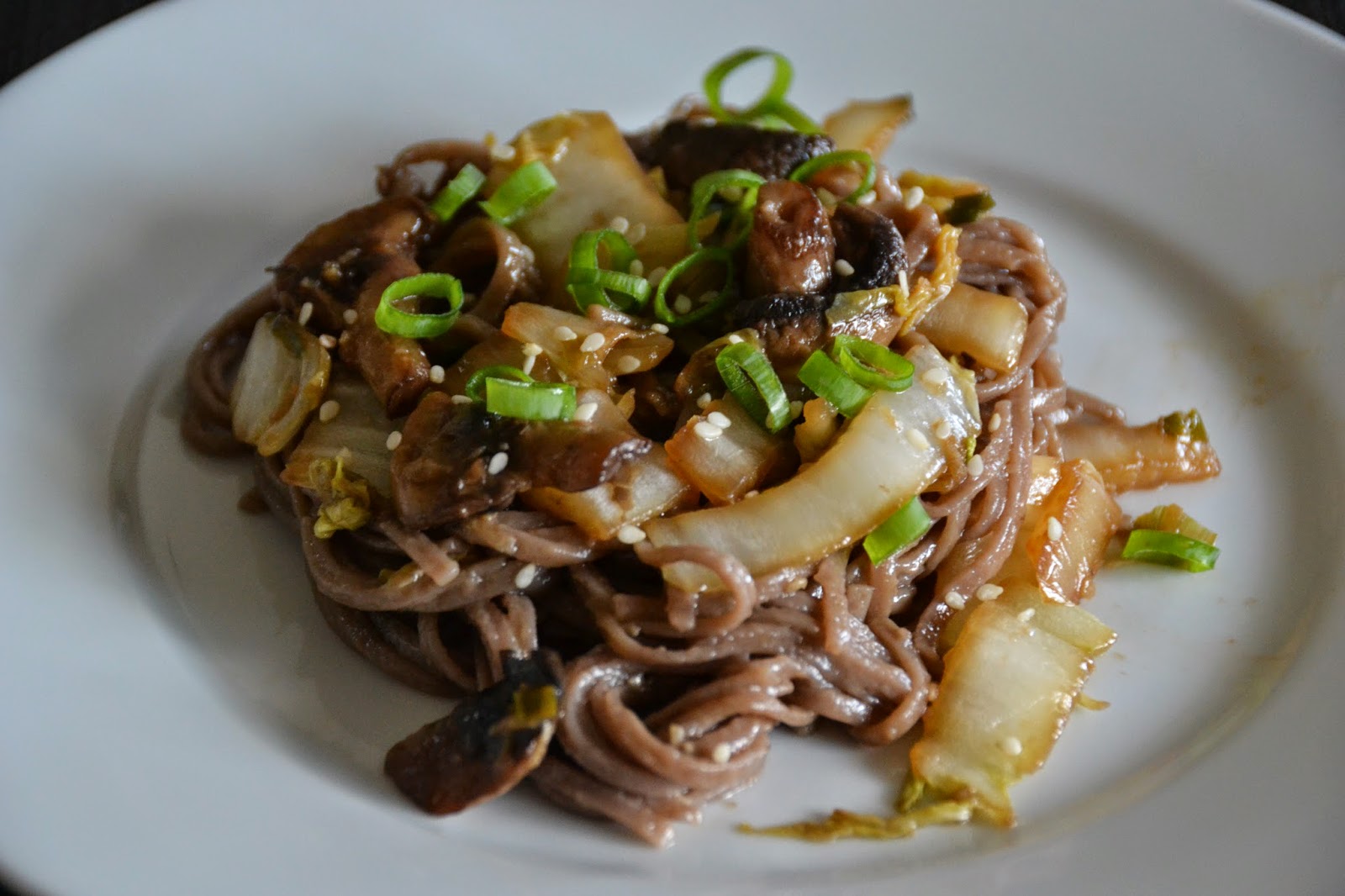 My Bite of Life Sesame and Mushroom Soba Noodles