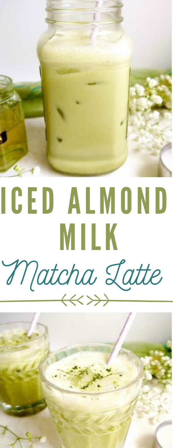 Iced Almond Milk Matcha Latte milk drink