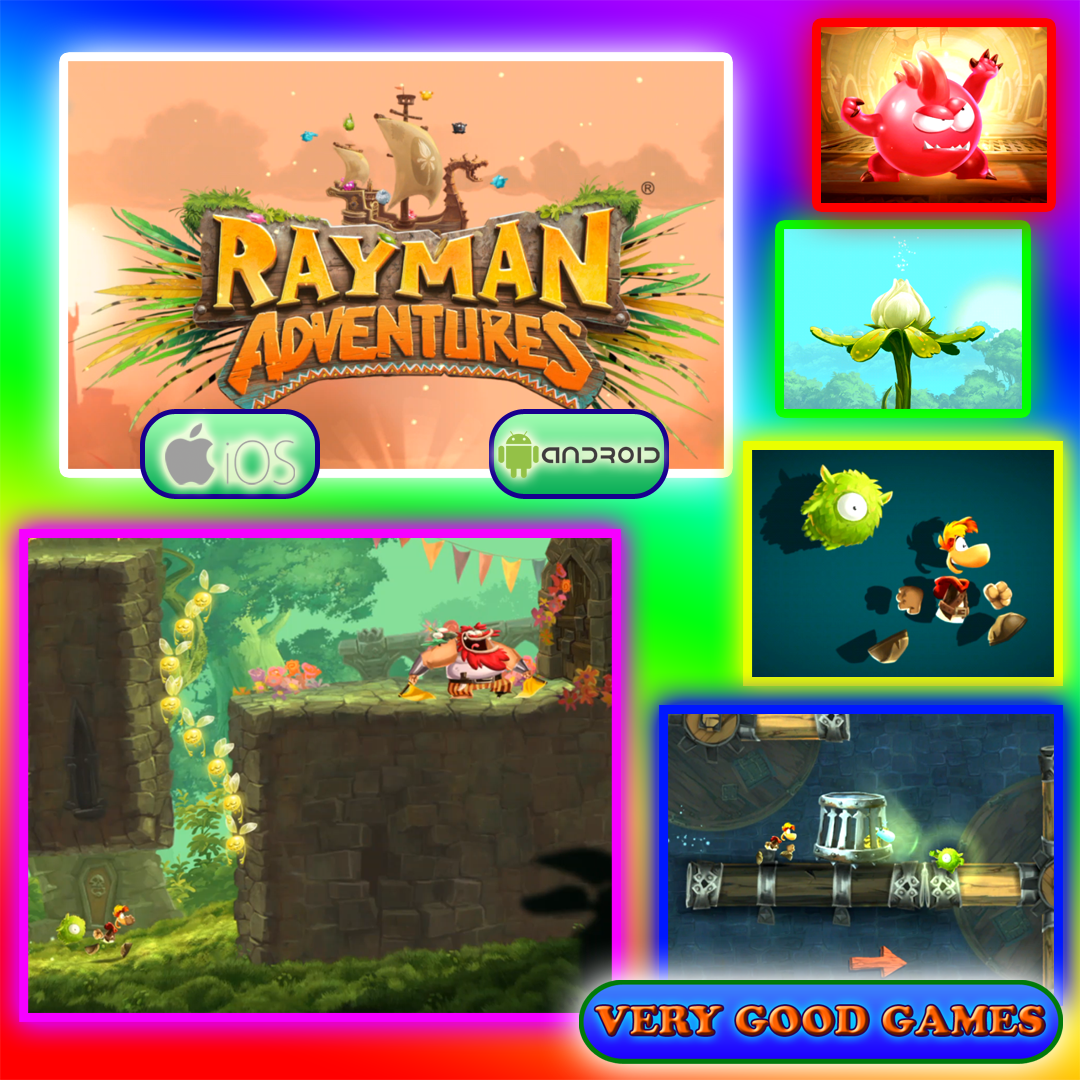 A banner for the review of Rayman Adventures - a game for Android and iOS