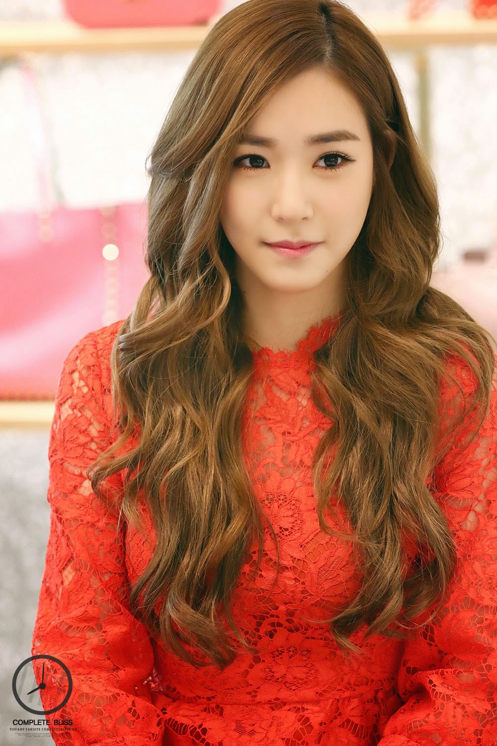 Tiffany Hwang Cute with Red Dress Korean HD Girls