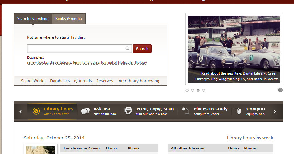 how should academic library websites change in an open access world library page