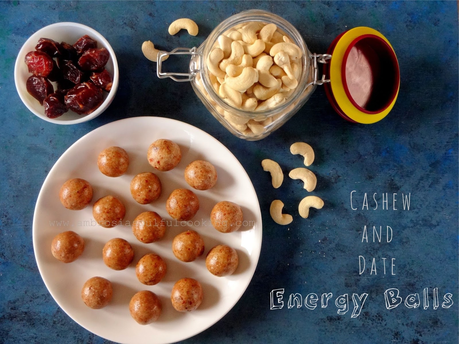 Ambrosia Cashew Date Energy Balls Cashew Date Laddu (Vegan)