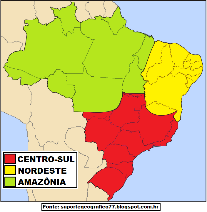 BRASIL REGIÕES SUPORTE GEOGRÁFICO