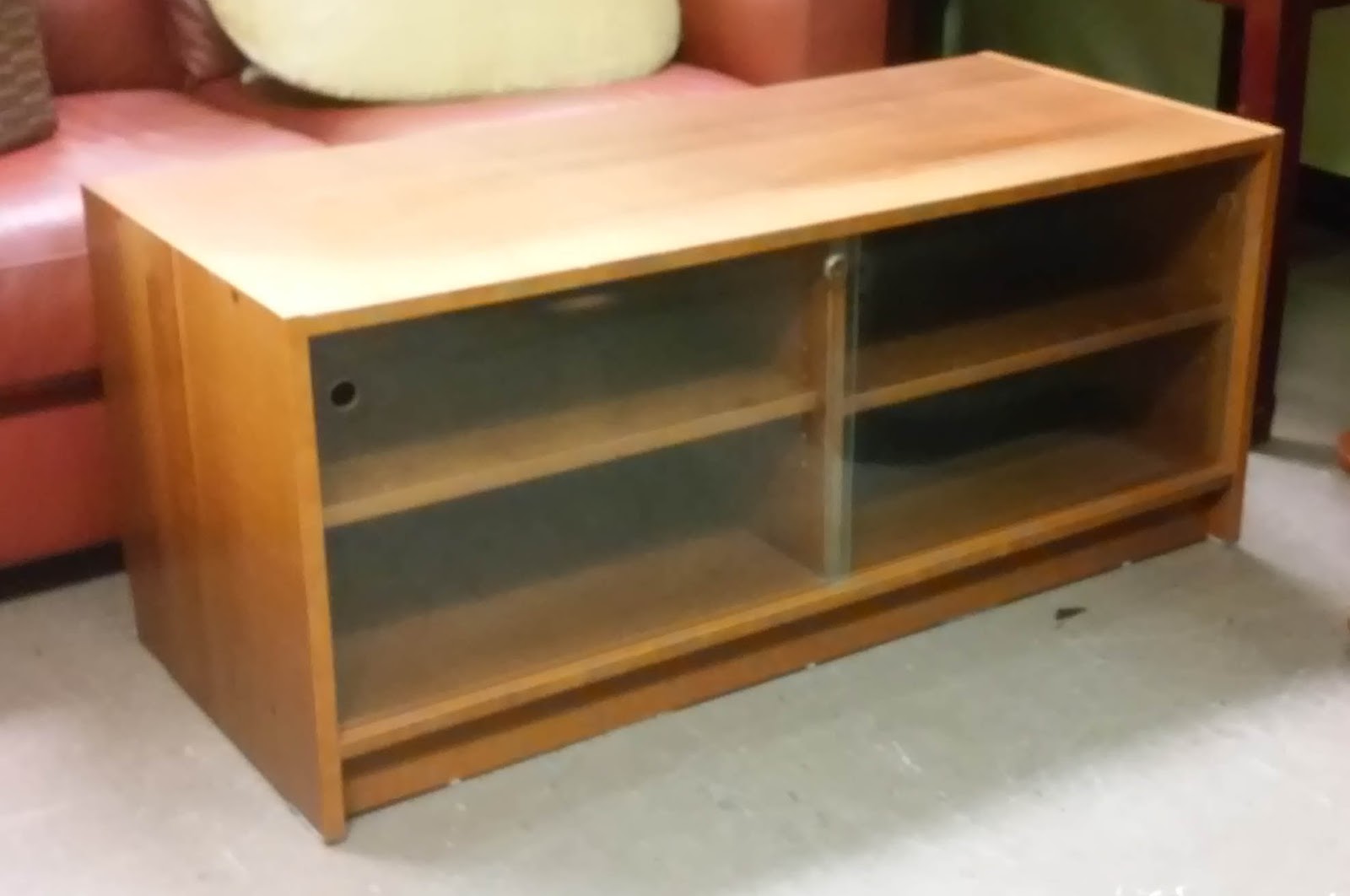 UHURU FURNITURE & COLLECTIBLES SOLD **REDUCED** Flat Screen Red Oak Finish TV Stand 55