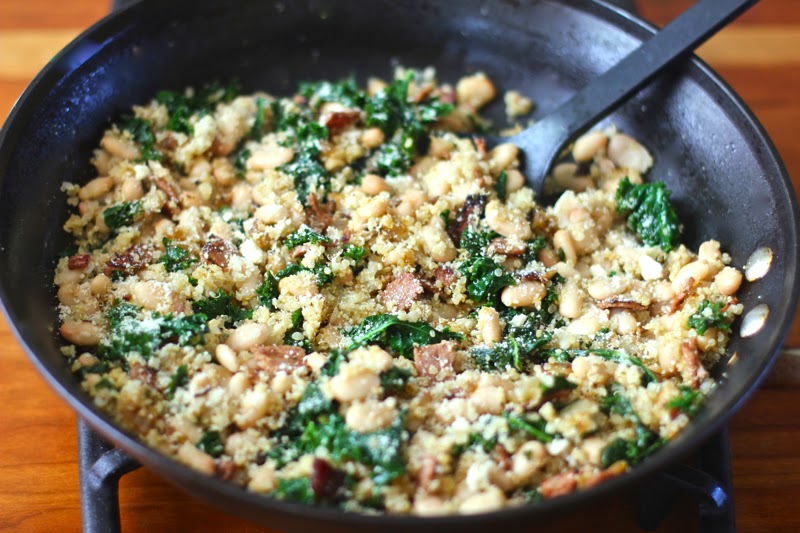 nourish you delicious Gabby's Eats Quinoa, Kale and White Bean Saute With Bacon