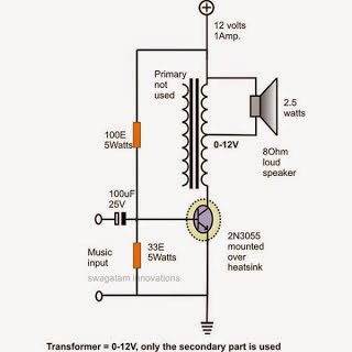 Electronics Projects: Simple Audio Power Amplifier Circuit