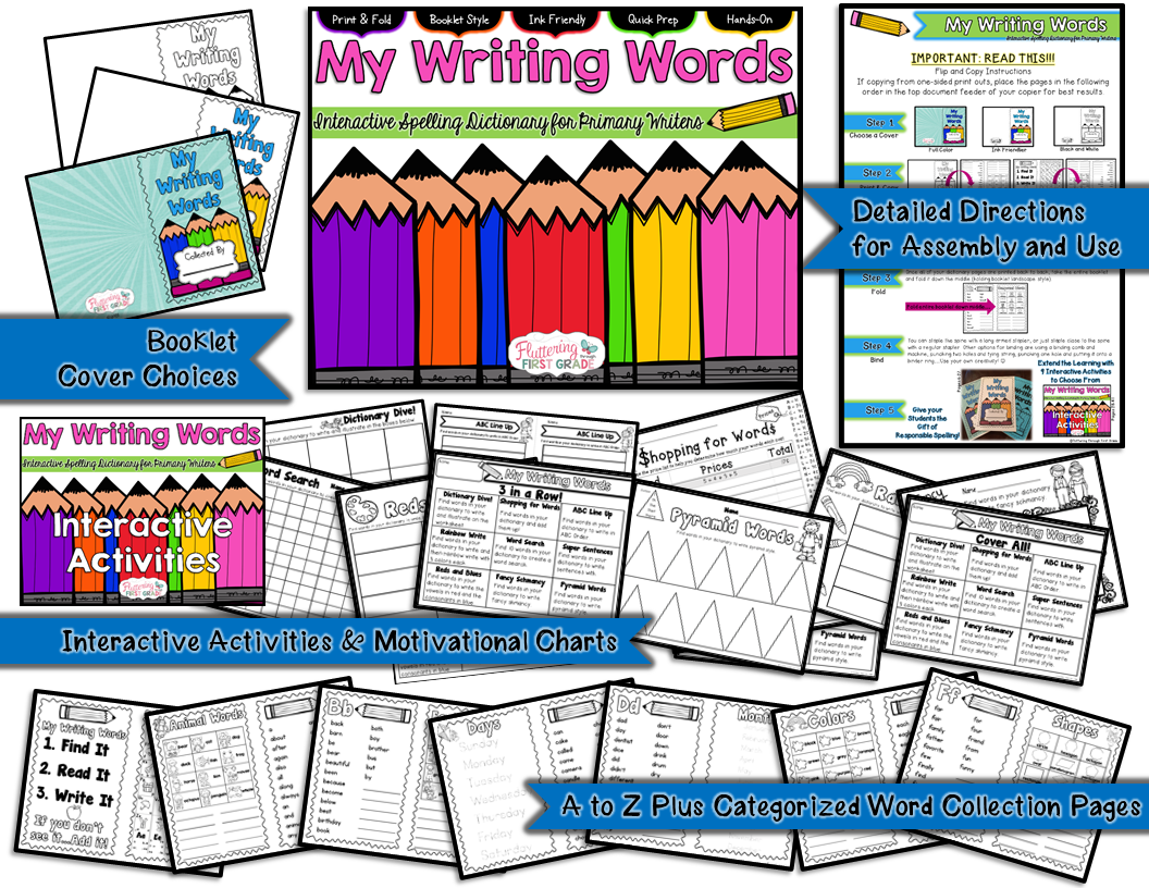 Interactive Spelling Dictionaries & Spelling Styles Freebie