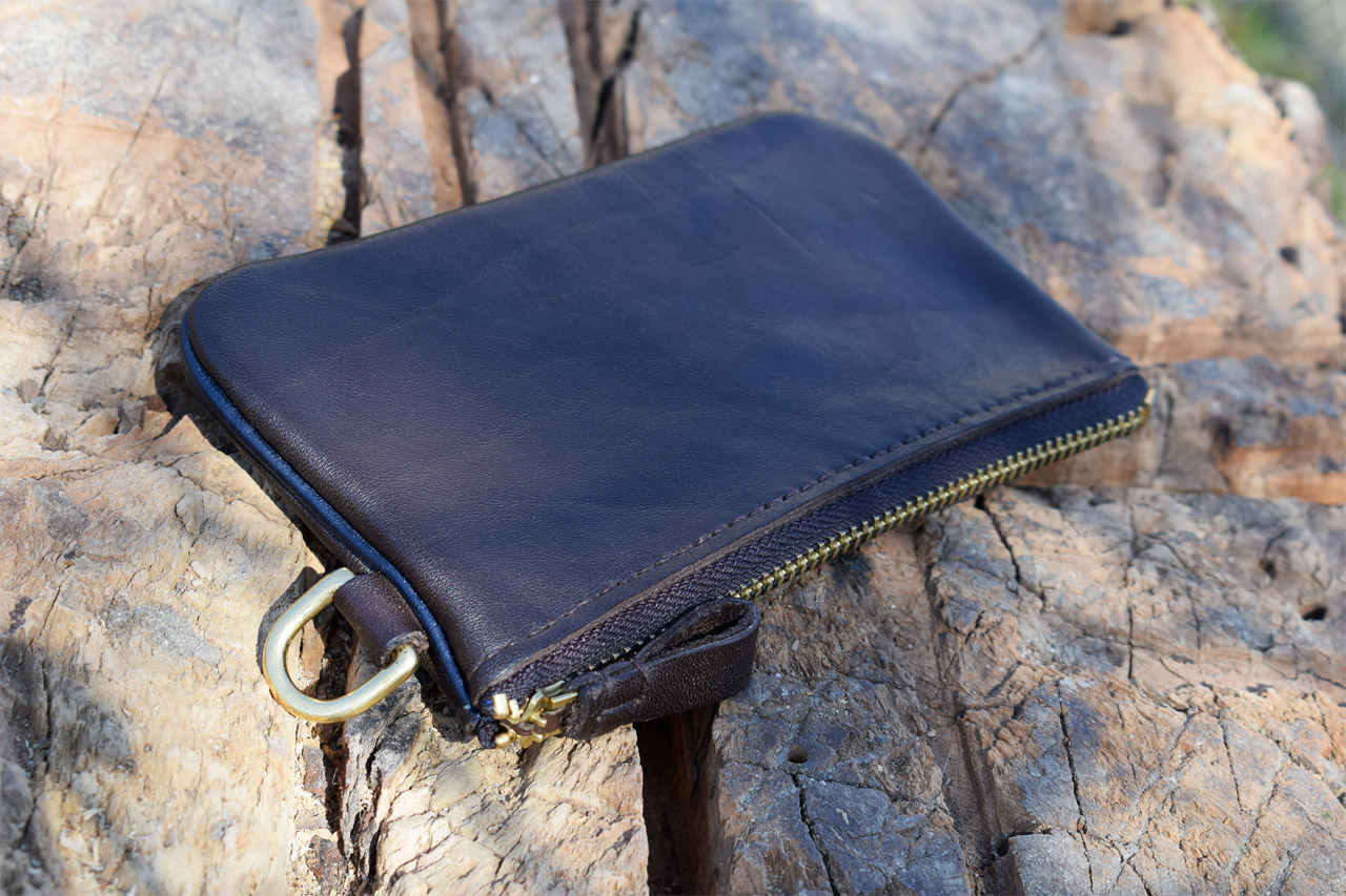 Portamonete Con Cerniera E Slot Carte Portamonete In Vera Pelle Oakridge - Sottile Con Cerniera, Marrone Cacciatore Oakridge Leather Marrone - Foto 5