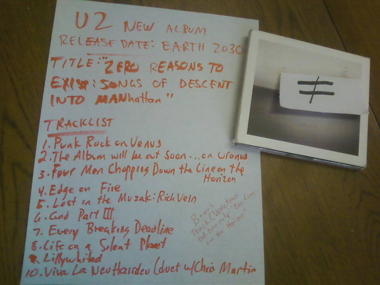 holy heteroclite Leaked New U2 albumtitle, release date, cover