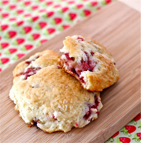 strawberry rhubarb drop scones recipe