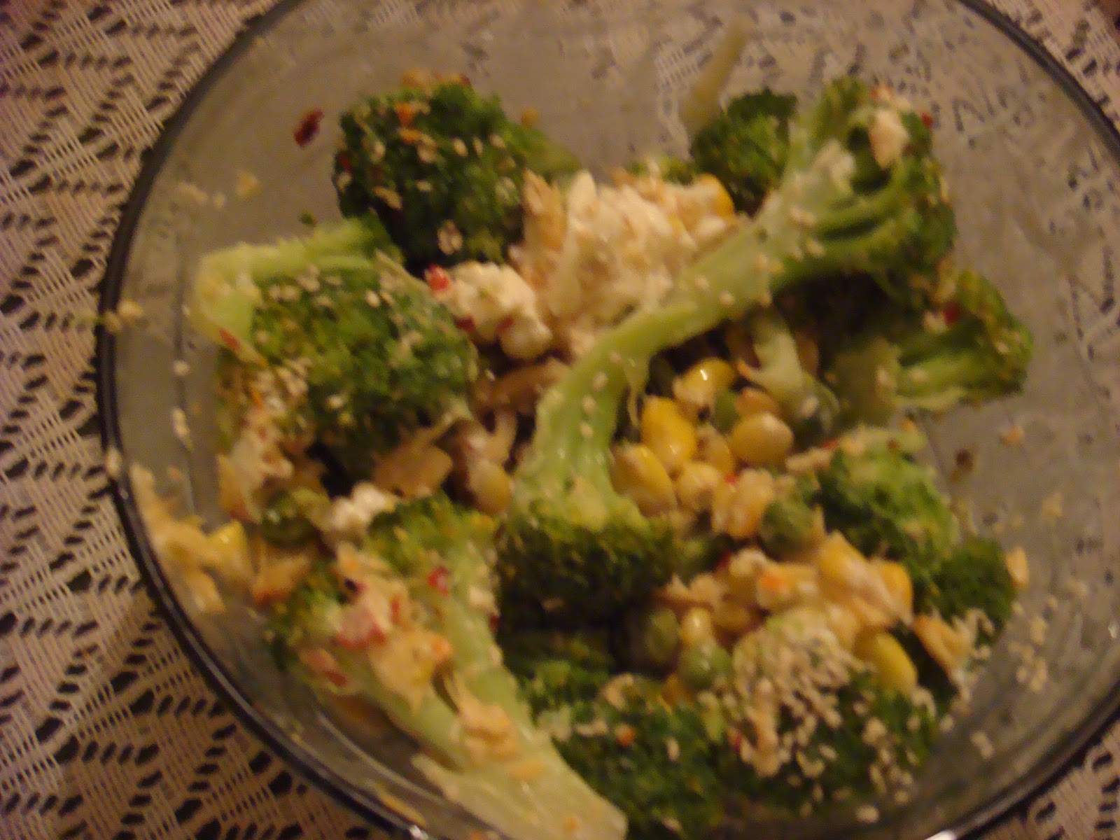 krishnokolee's kitchen Broccoli, Sweet corn & Green peas Salad
