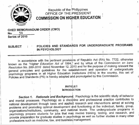 Philippine Psychometricians Licensure Exam Reviewer CHED Policies and