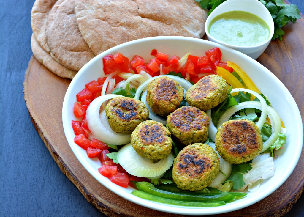 Love is in my tummy Baked Falafel with Cilantro Sauce