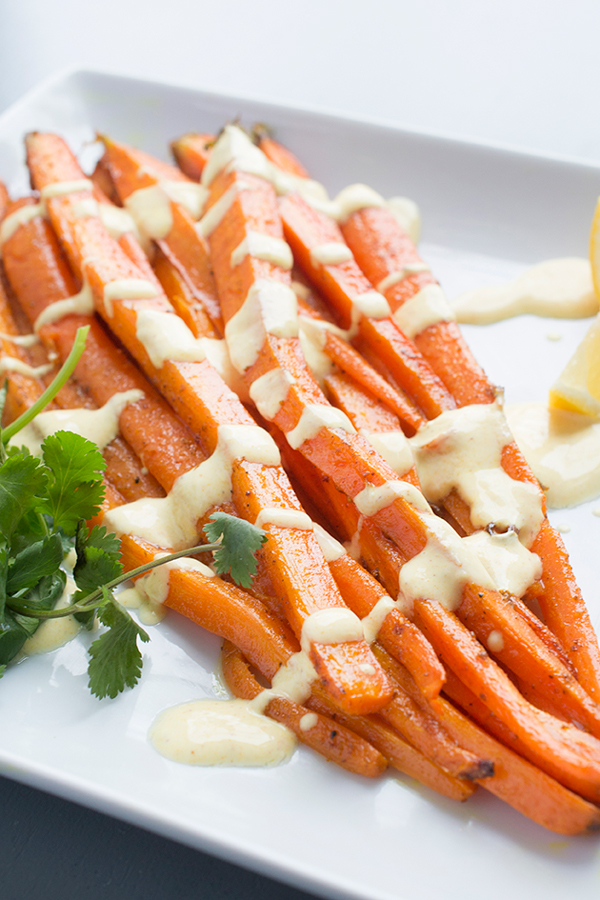 Moroccan Roasted Carrots with Yogurt Dressing by The Lemon Bowl