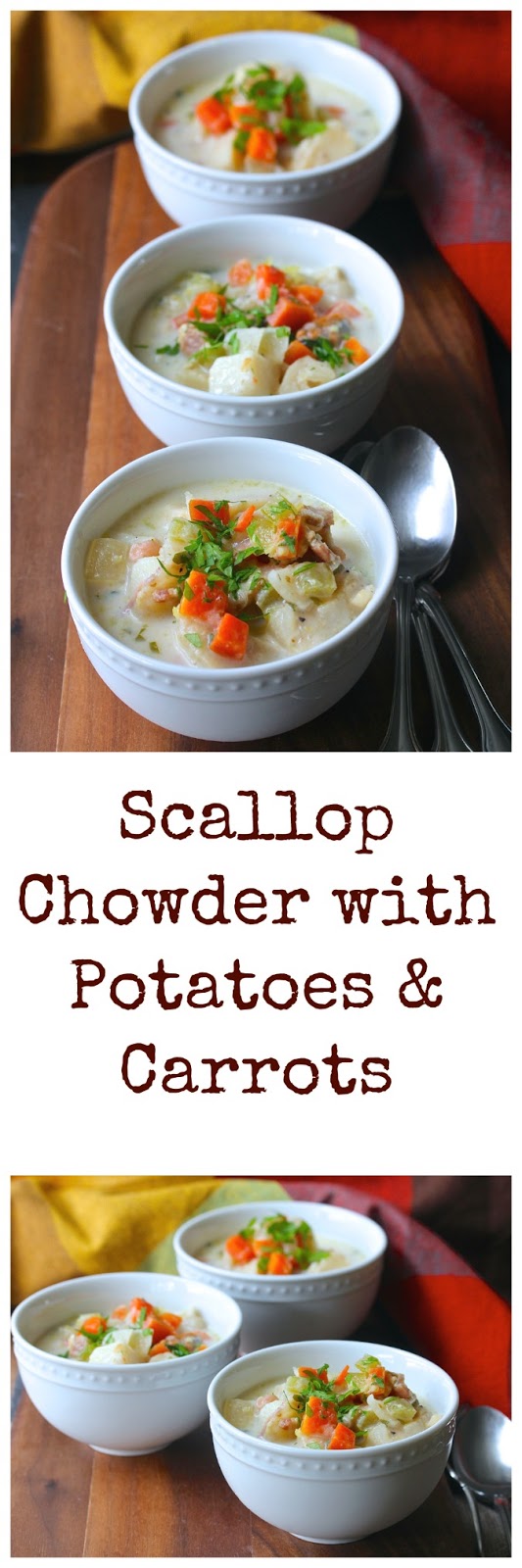 Potato and Carrot Chowder with Scallops Karen's Kitchen Stories