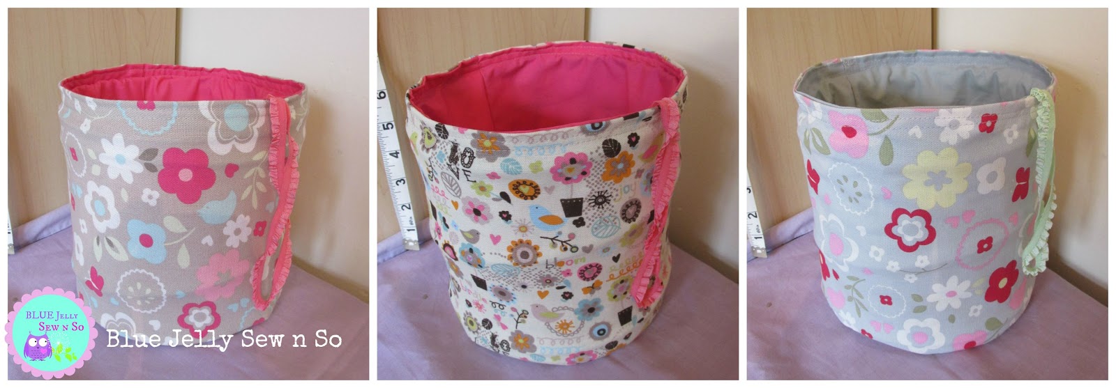 Blue Jelly Sew n So Victoria Rogers Pop Up Fabric Craft Desk Bins