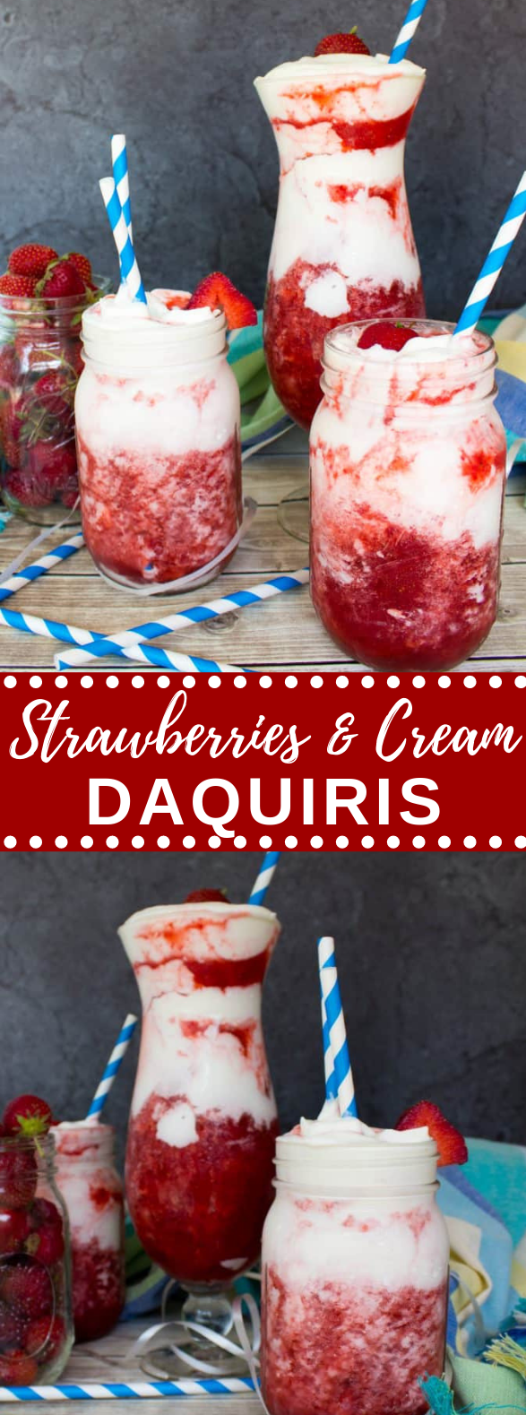Strawberries & Cream Daiquiris #bestrecipe #drinks Strawberries & Cream Daiquiris #bestrecipe #drinks