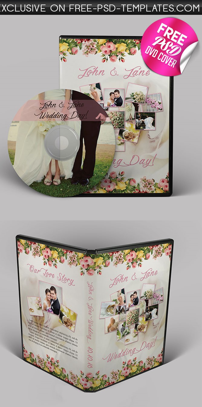 incluir diversión Gran Barrera de Coral 90+ Best Wedding DVD Cover Templates | Free & Premium