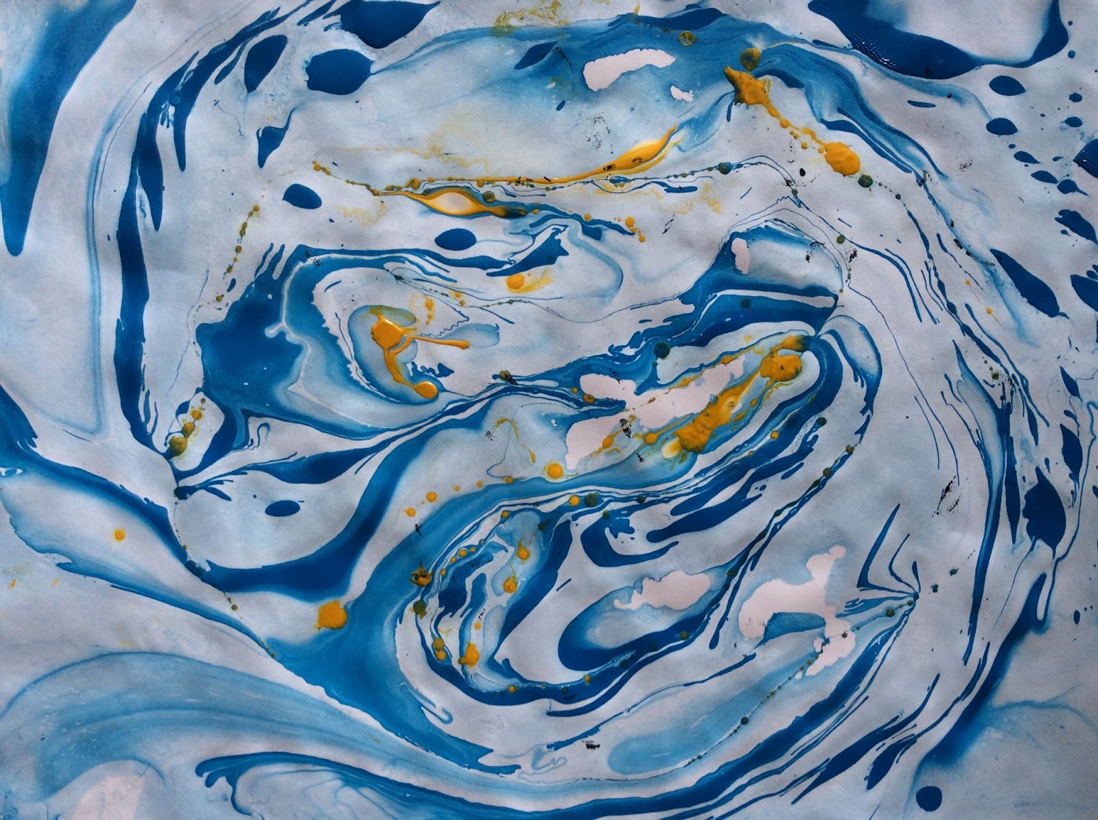 2D Design Marbling using oil painting
