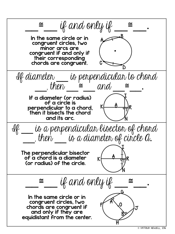 chords and arcs worksheet