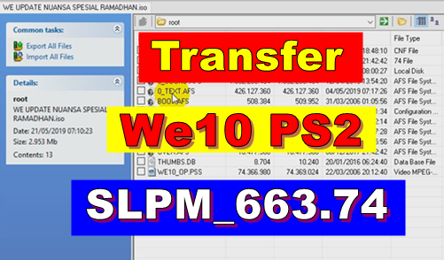 cara edit dan transfer game we 10 ps2 SLPM_663.74
