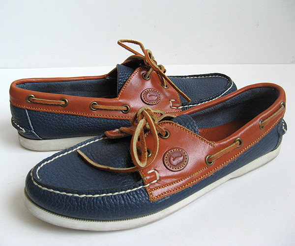 DOONEY BURKE BLUE LEATHER BOAT SHOES WOMENS SIZE 9.5
