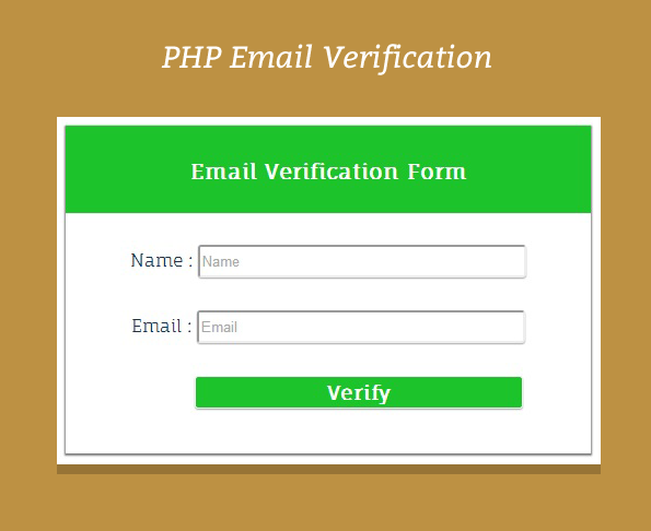 Email Verification Script in PHP Email Verification Script in PHP