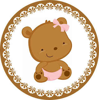 Teddy Bear in Polka Dots: Free Printable Mini Kit. Toppers or Teddy Bear in Polka Dots Free Printable Labels.