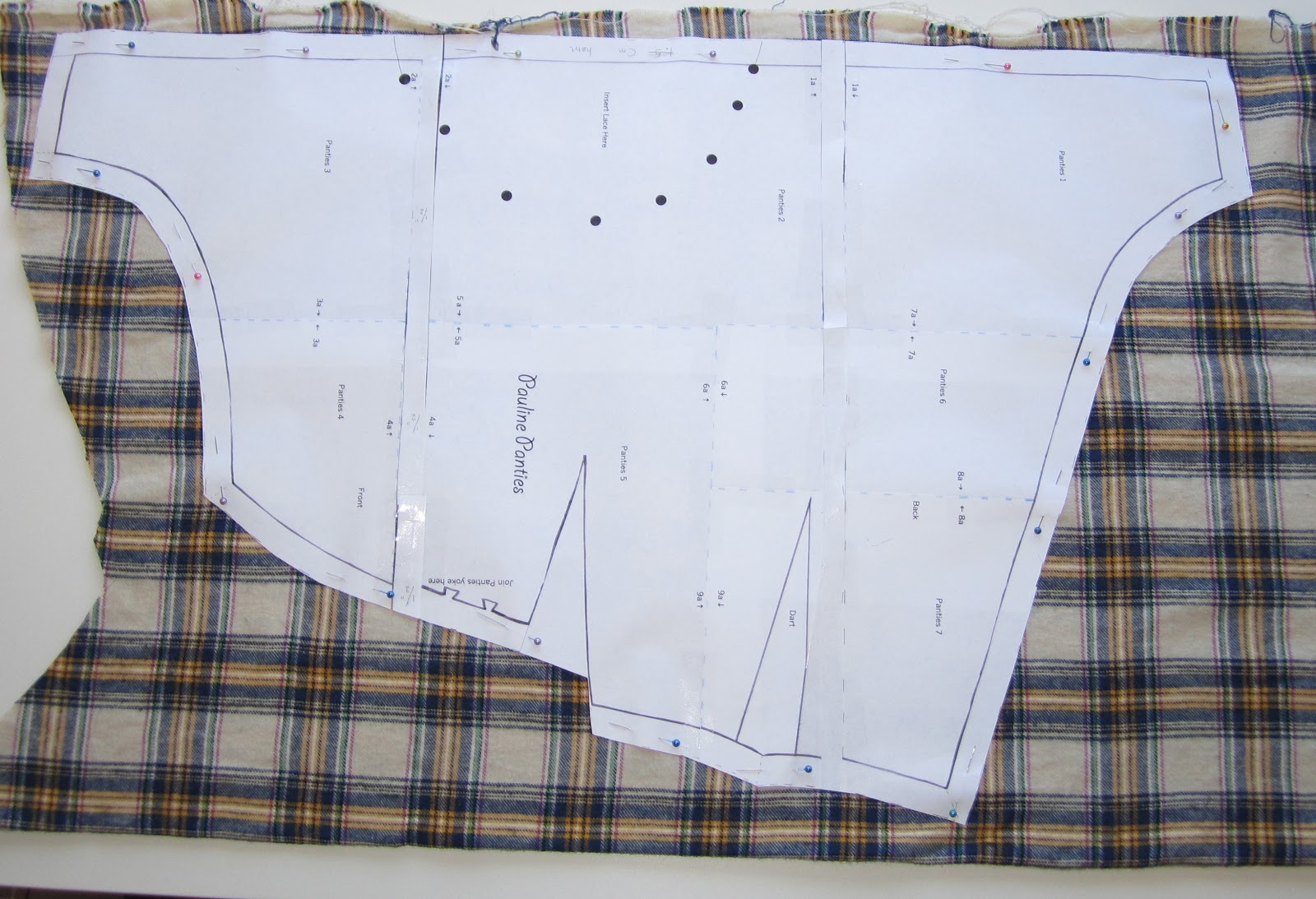 A Few Threads Loose: Lingerie Sew-Along: Tap Pants Cutting, Darts and ...