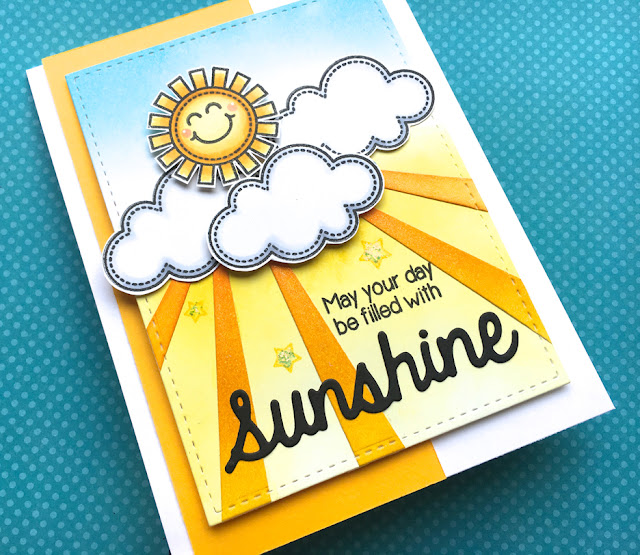 Sunny Studio Stamps: Sun Ray Dies and Sunny Sentiments Sunshine Card Duo by Lynn Put
