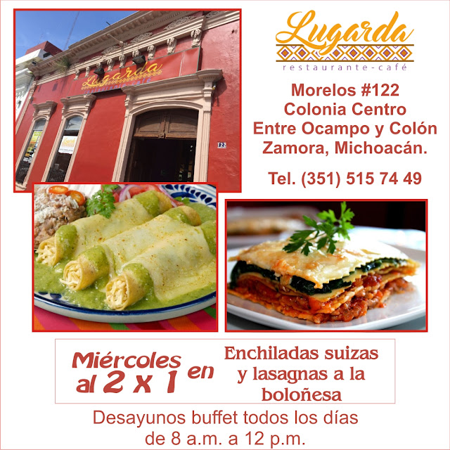 Jaime Ramos Méndez: Restaurantes en Zamora, Michoacán - LUGARDA - Servicio  de buffet para desayunar todos los días - Cortes finos, pescados y mariscos  en sus comidas