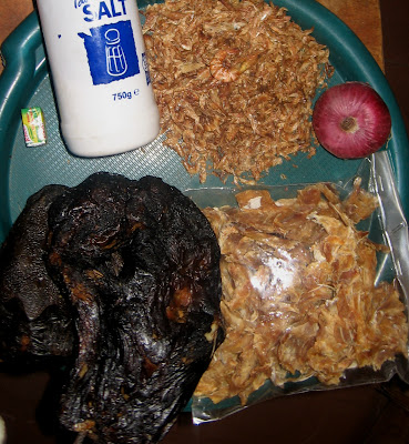 Ingredients for Nigerian banga afang soup