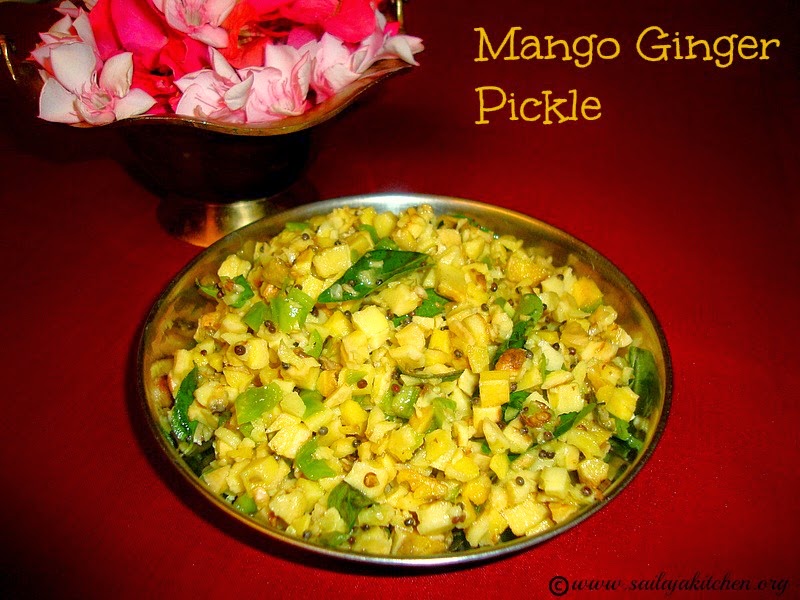images for Mango Ginger Pickle Recipe / Maa Inji Pickle / Mangai Inji Urukai Recipe / Ma Inji Pickle Recipe