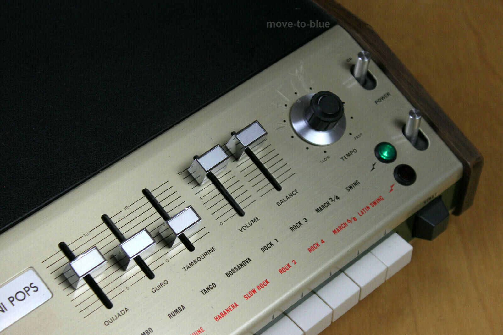 MATRIXSYNTH: KORG MINI POPS 7 (1972) - Drum Machine with a Carry Handle