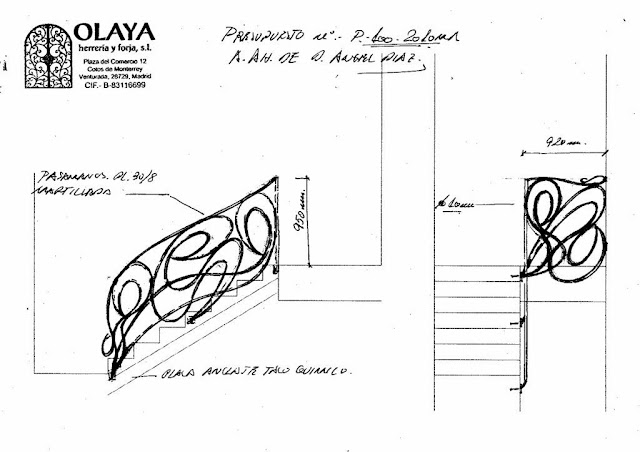 Croquis de barandilla de forja