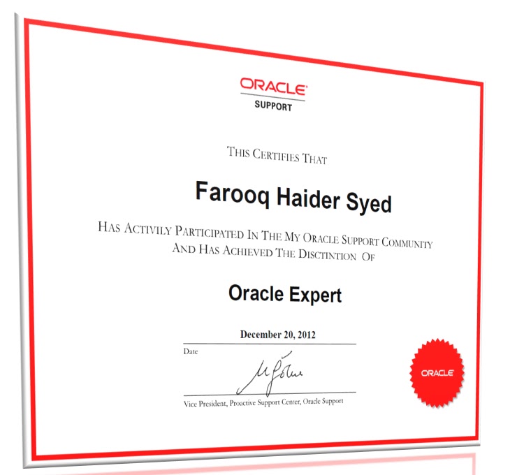 Oracle Certified Applications Specialist Functional My