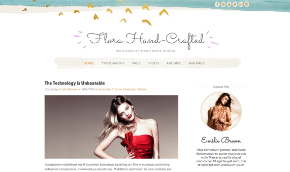 Gratis blogger Templat Flora Hand-crafted