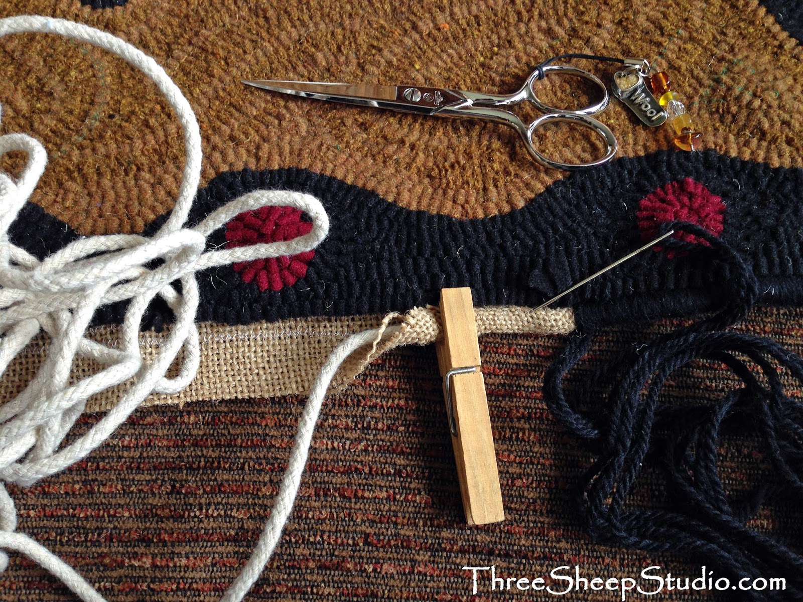 Three Sheep Studio Binding A Hooked Rug...