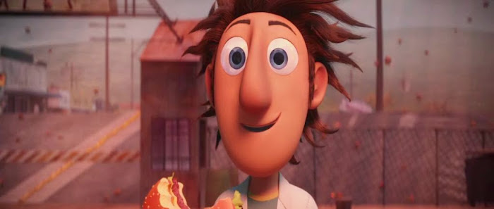 Screen Shot Of Hollywood Movie Cloudy with a Chance of Meatballs (2009) In Hindi English Full Movie Free Download And Watch Online at worldfree4u.com