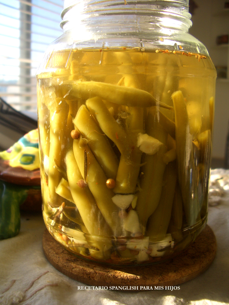 Recetario Spanglish para mis hijos Chauchas (judías verdes, green beans) en conserva