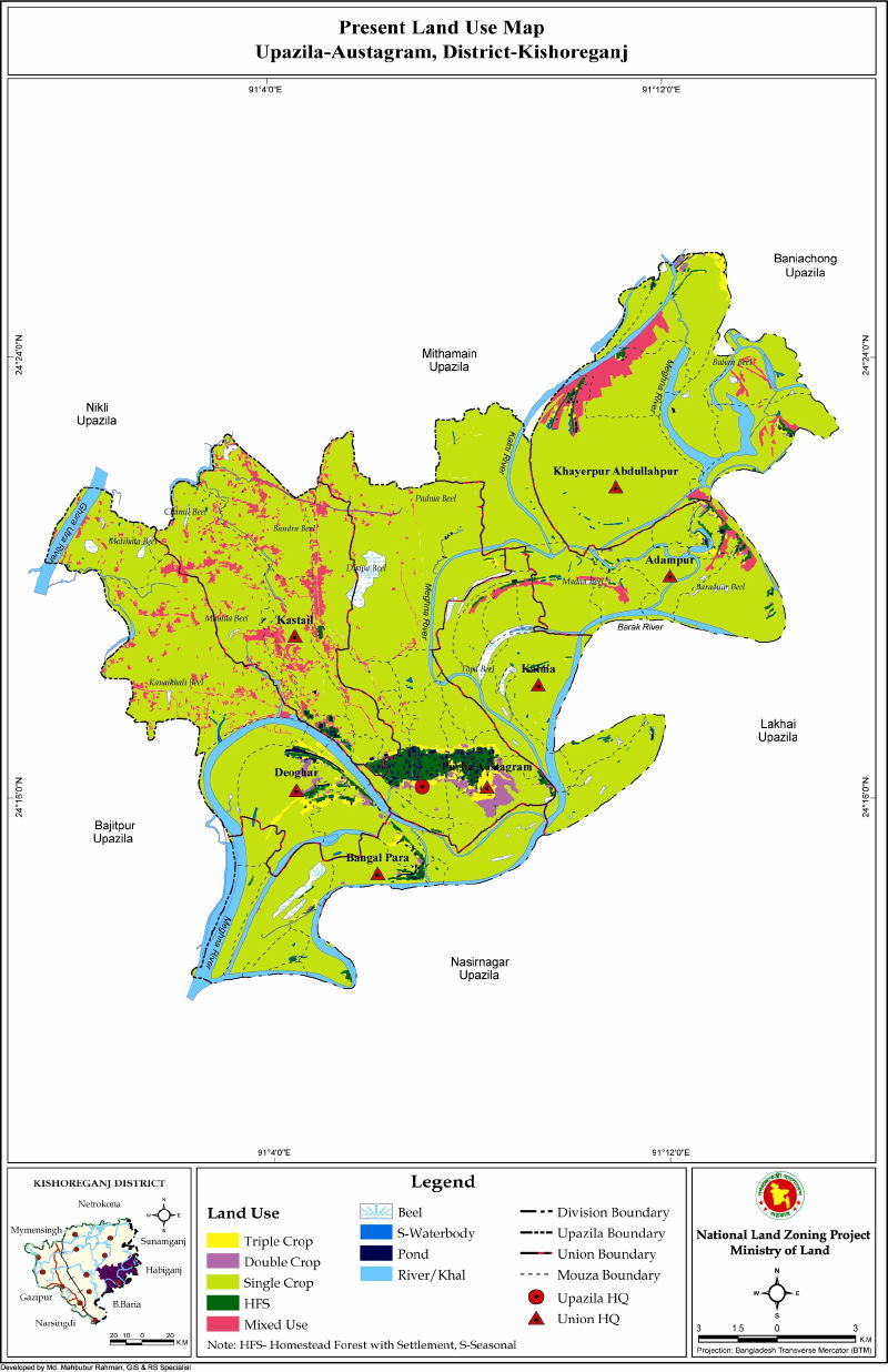 Austagram Upazila Mouza Map Kishoreganj District Bangladesh