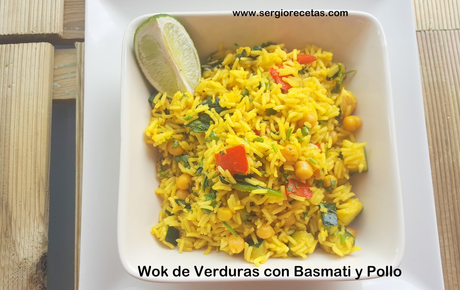 Wok de Verduras con Arroz Basmati y Pollo/Receta SemiVegetariana/Ideas