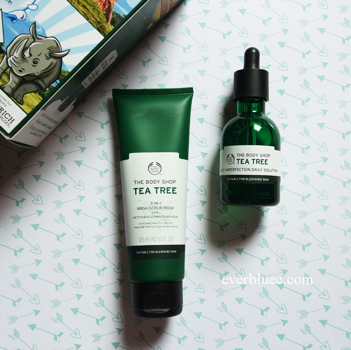 The Body Shop Tea Tree 3in1 washscrub mask and Tea Tree Anti